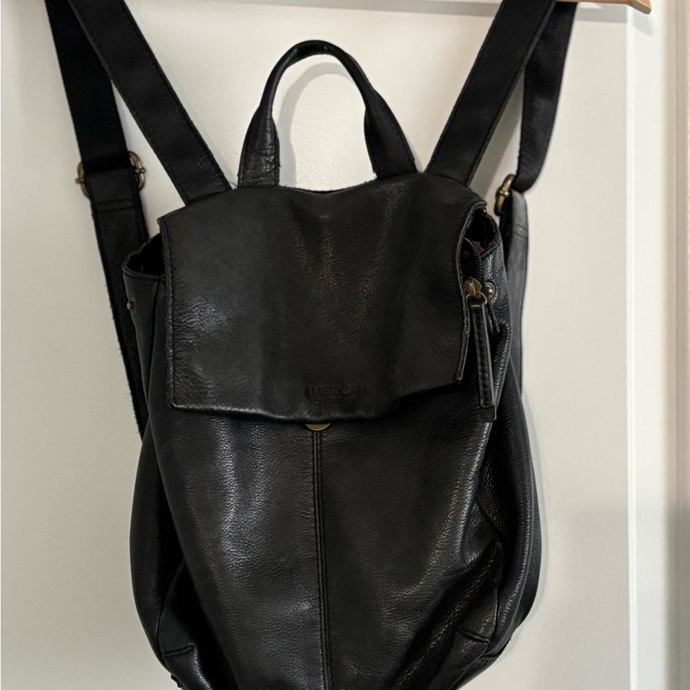 American Leather Co. Liberty Black Leather Backpack Bag Purse